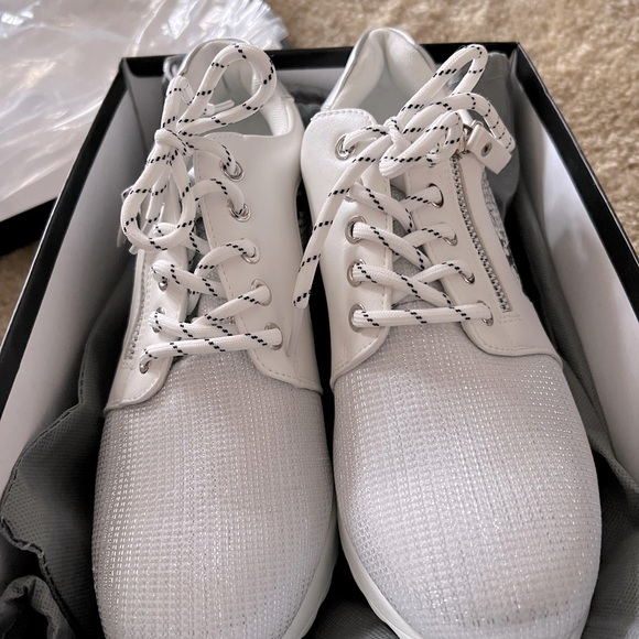 NINETY UNION SPARKLE SILVER WEDGE SNEAKER ATHLETIC SHOE Like new - Picture 4 of 14